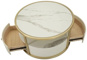 Măsuță de cafea, cu sertar, Ø75X40 cm, Sharon, Mauro Ferretti