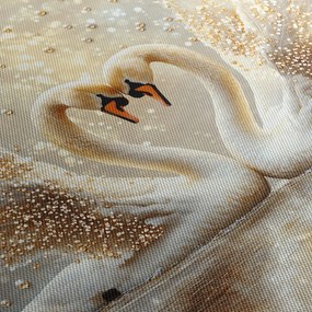 Tablou - Lebede Aurii (90x60 cm)