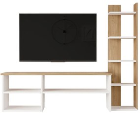 Set mobilier living Perla, Pako World, Alb-Natural, 120x29x41 cm