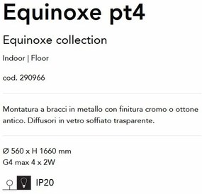 Lampadar / Lampa de podea moderna Equinoxe pt4 alama