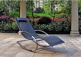 Șezlong de grădină negru din metal Naxos – Garden Pleasure