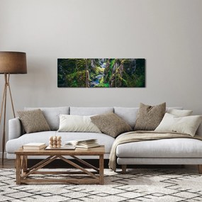 Tablou - Râu într-o vale stâncoasă (cu ceas) (90x30 cm)