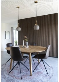 Lampă suspendată Luton, sticlă fumurie mată, soclu din cupru, sferică, 20 cm, cablu textil 150 cm