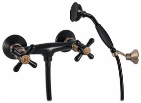 RAV Slezák MK180.5/2CMATSM - Set de duș MORAVA RETRO cu baterie, negru/alamă