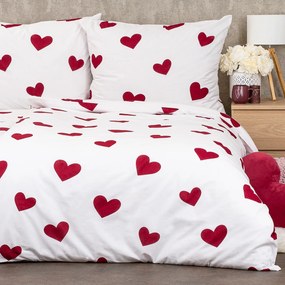 Lenjerie de pat din bumbac 4Home Red Hearts , 140x 220 cm, 70 x 90 cm, 140 x 220 cm, 70 x 90 cm