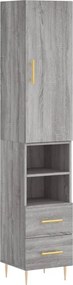 vidaXL Dulap înalt, gri sonoma, 34,5x34x180 cm, lemn prelucrat