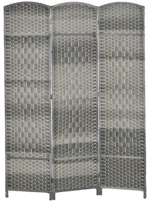 HOMCOM Paravan interior din lemn 3 panouri separator de cameră pliabil pentru sufragerie dormitor 135 x 180 cm gri | Aosom Romania