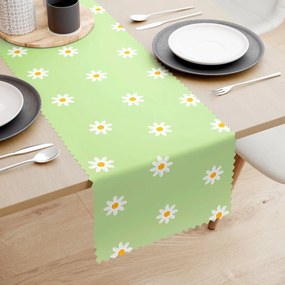 Goldea napron de masă teflonat - margarete pe verde 50x140 cm