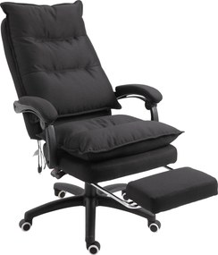 Vinsetto Scaun Birou cu Masaj, cu Înălțime Reglabilă, 6 Puncte de Masaj și Telecomandă, 70x62x120-130 cm, Negru | Aosom Romania