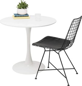 Masă dining, rundă, alb mat, diametru 80 cm, REVENTON NEW