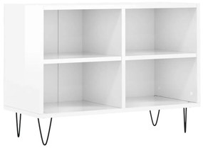 vidaXL Comodă TV, alb extralucios, 69,5x30x50 cm, lemn compozit