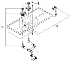 GROHE 31643AP0 - Chiuvetă compozită K400 1160 × 500 mm piatră/negru