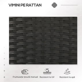 Outsunny Mobilier de Terasa pentru 2 Persoane cu Masa de Ceai