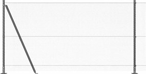 vidaXL Stâlp de gard. Gri 25 x 1,2 m (plasă de 13 mm) Oțel