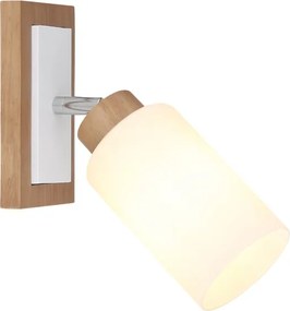 Globo 15977-1 - Aplica de perete cu spot ROWENA 1xE27/60W/230V stejar/alb