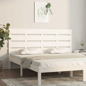 Tablie de pat, alb, 135x3x80 cm, lemn masiv de pin 1, Alb, 135 x 3 x 80 cm