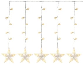 Decor de Crăciun - stele strălucitoare,100 LED-uri, alb cald