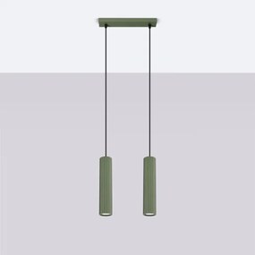 Lustră pe cablu Sollux SL.1612 KARBON 2xGU10/10W/230V verde