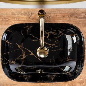 Lavoar Belinda Shiny ceramica sanitara negru - 46,5 cm