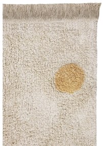 Covor pentru copii galben ocru/crem lavabil/țesut manual din bumbac 120x160 cm Hippy Dots Honey – Lorena Canals