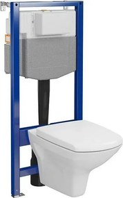 Set rezervor wc incastrat, vas wc suspendat si capac wc Cersanit Carina C37 Aqua 50