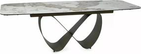 Masa extensibilă Infinity Ceramic alb lucios/cupru L160-240xl95 cm