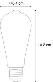 Set de 5 becuri cu filament LED E27 ST64 transparente 4W 470 lm 2700K