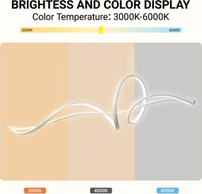 Brilagi - Lustra LED cu dimmer pe cablu SIGNATURE LED/55W/230V 120x23 cm albă + telecomandă