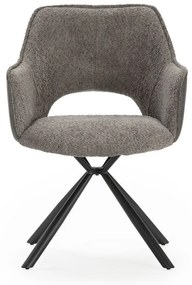 Set de scaune de sufragerie gri cu cotiere 2 buc. tapițat Mariel – Marckeric