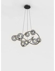 Lustră LED pe cablu NANCY Wofi 7014-805 8xG9/3,5W/230V negru/crom