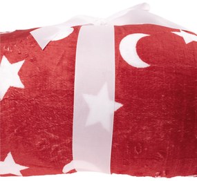 Pătură cu două feţe imitaţie miel, oxy fire roşu/alb/model, 150x200, NAVO