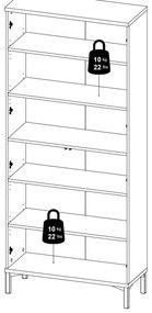 Vitrină albă-în culoare naturală cu aspect de lemn de stejar 89x203x36 cm Roomers – Tvilum