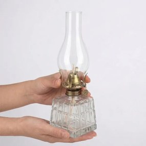 Brilagi - Lampă cu petrol MERLIN transparent/auriu/patină