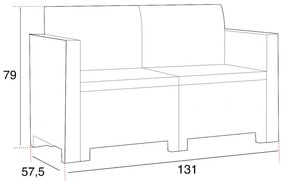 Set mobilier de grădină Nero IV Big cu 6 locuri, grafit