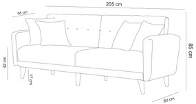 Set canapea fotoliu Aryanna (Albastru închis). 1101497