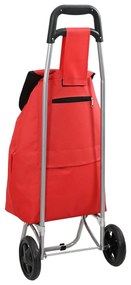 vidaXL Cărucior de cumpărături cu roți, roșu, 35 L