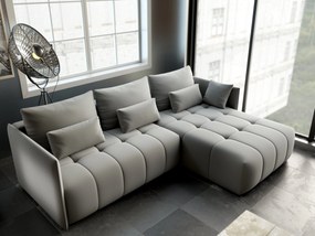 Colțar extensibil dumonde cu ladă de depozitare si sezut confortabil din spuma high-density, Malta Royal Grey II 235x185 cm