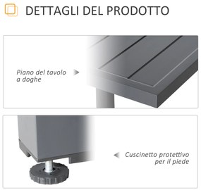 Masa de Gradina Extensibila Outsunny pentru 8-10 Persoane cu Structura din Aluminiu, 135-270x90x75cm, Gri | Aosom Romania