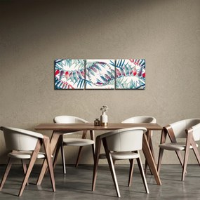 Tablou - Frunze tropicale (cu ceas) (90x30 cm)