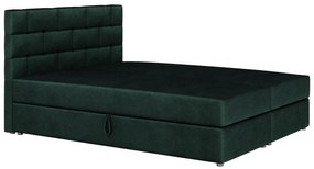 Pat matrimonial Boxspring 140x200 cm Waller Comfort (verde închis) (cu somieră și saltea). 1056363