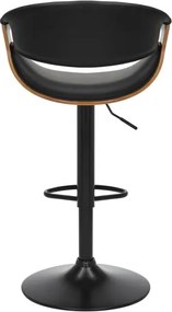 Scaun de bar pivotant ORGANIC nuc/ negru