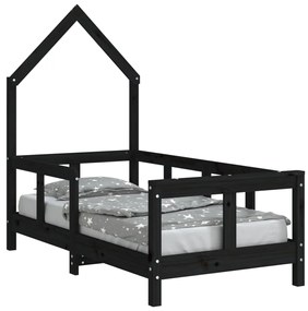 834557 vidaXL Cadru de pat pentru copii, 70x140 cm, lemn masiv de pin