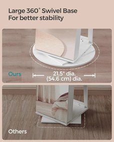 Oglinda de podea cu depozitare bijuterii Alb Songmics 55x55x162 cm