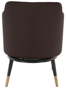 Fotoliu design, model alb-negru/ piele ecologică maro, EMREN