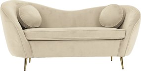 Canapea cu 2 locuri de design, ţesătură Velvet bej/gold crom auriu, EZIO TYP 2