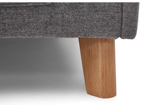 Pat pentru copii gri pe colț tapițat cu spațiu de depozitare cu somieră 90x200 cm Fun – Meise Möbel