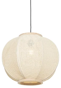 Lampa suspendată inteligentă din material natural 48 cm, inclusiv Wifi G95 - Rob