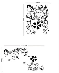 Sticker perete Black Flower Decor
