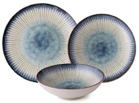 Set de veselă 24 piese, din porțelan, albastru