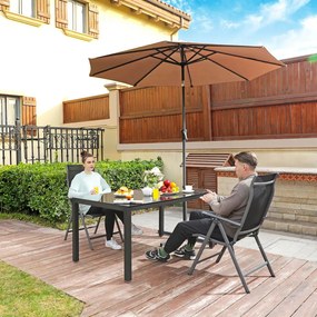 Scaune de grădină RIVIERA, set 2 buc., negru SongmicsHome